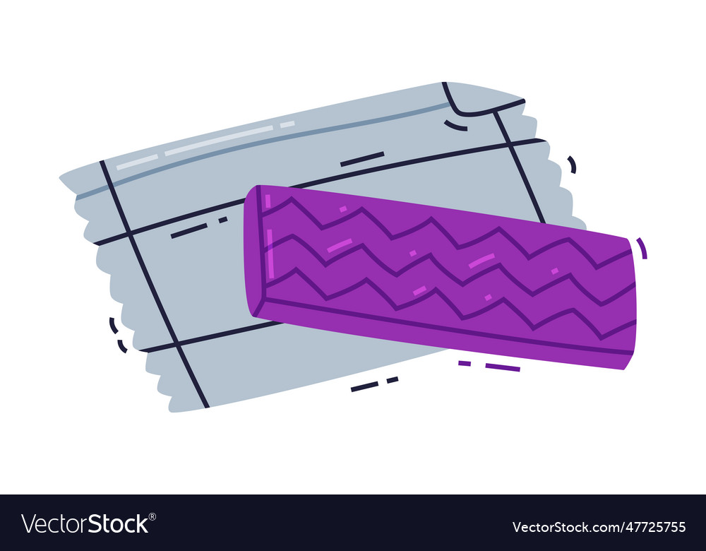 Purple unwrapped bubble gum as sweet chewing vector image Purple unwrapped bubble gum as sweet chewing