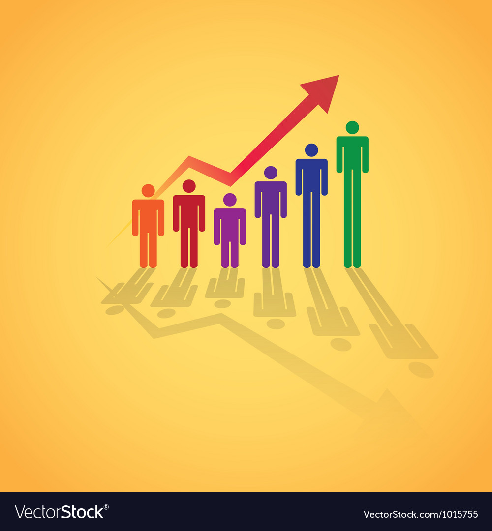 Rising figure graph Royalty Free Vector Image - VectorStock