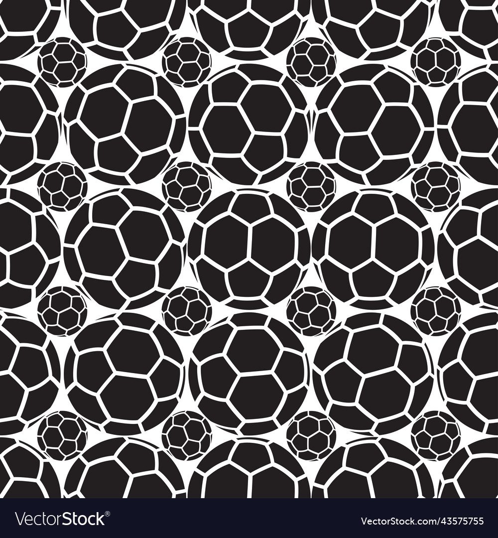 Soccer ball black seamless pattern vector image Soccer ball black seamless pattern