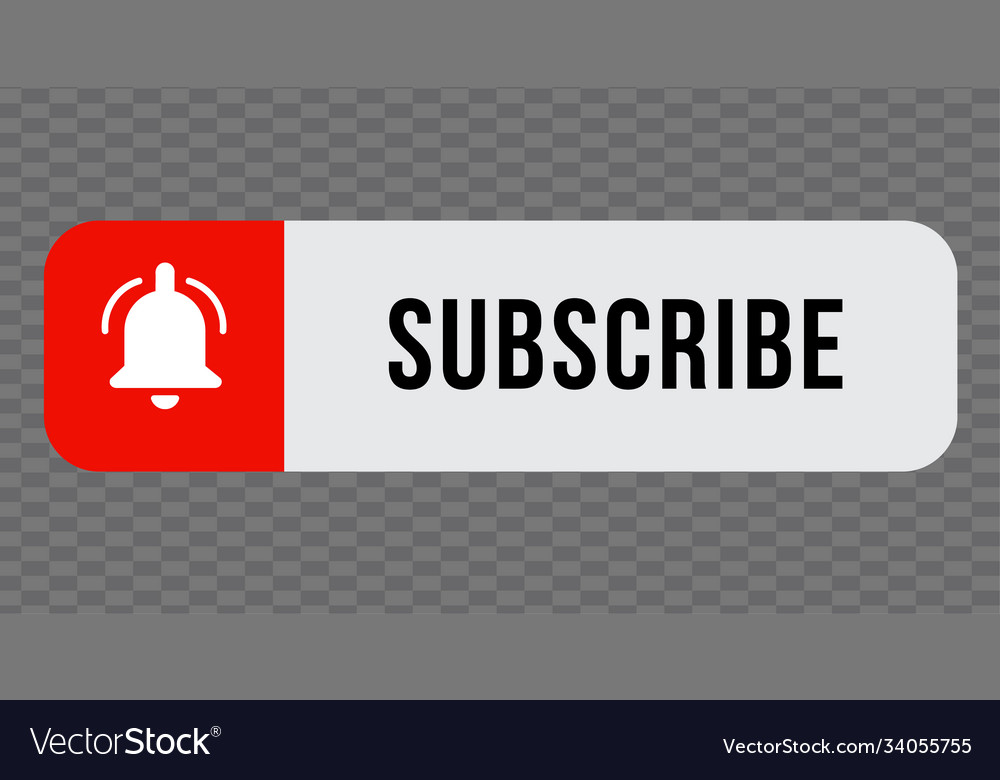 Subscribe - button red color with handon vector image Subscribe - button red color with handon