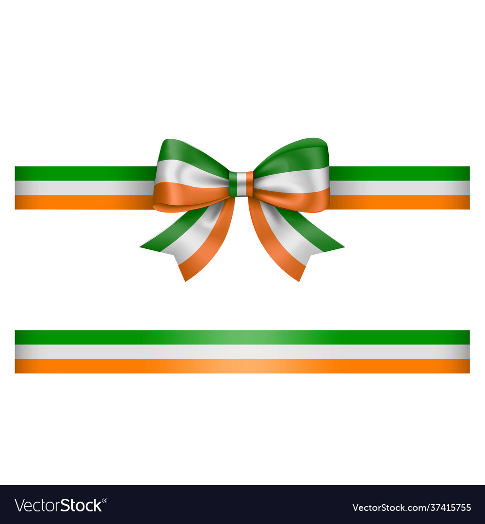 Tricolor bow and ribbon green white orange