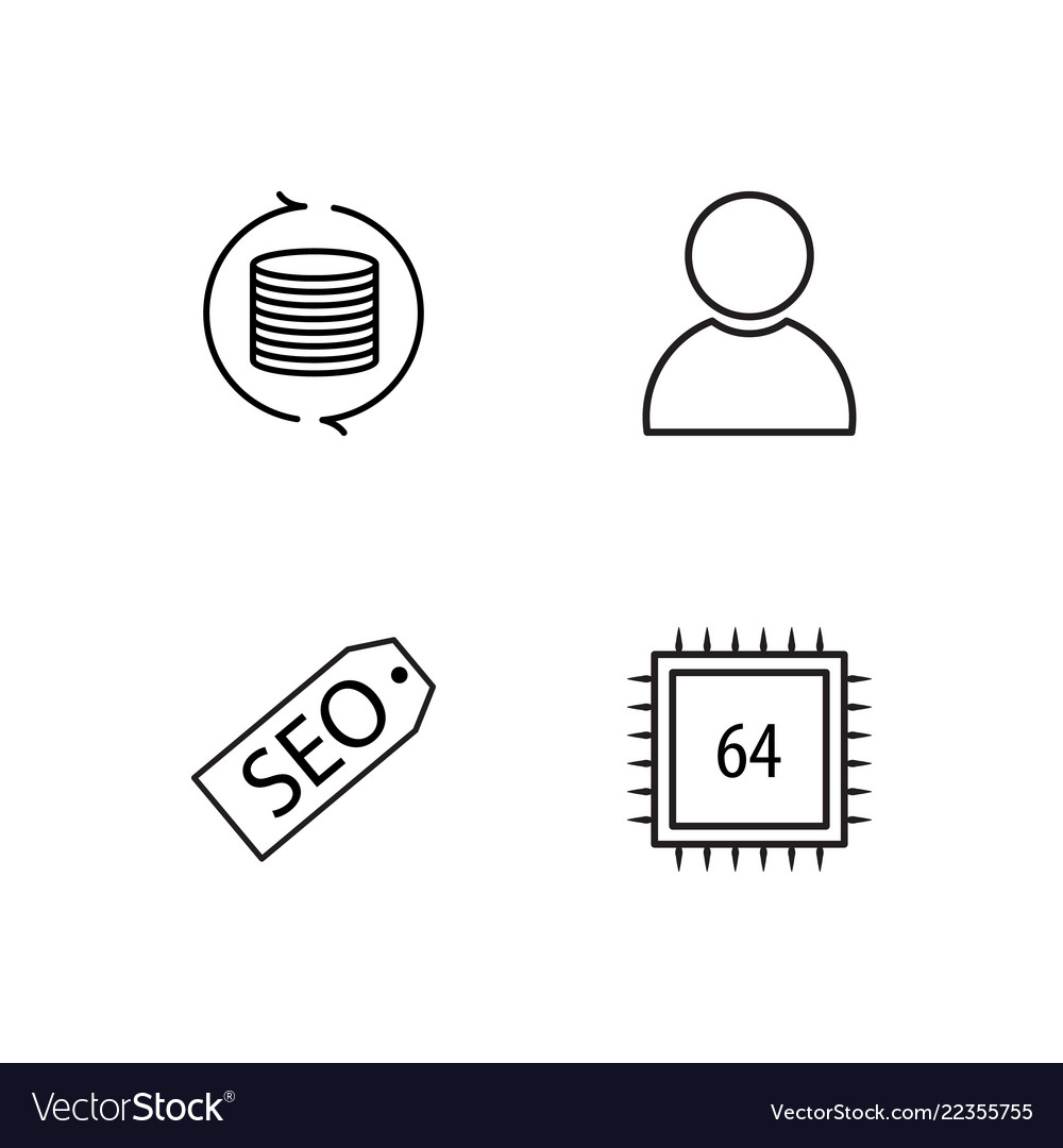 Web simple outlined icons set vector image Web simple outlined icons set