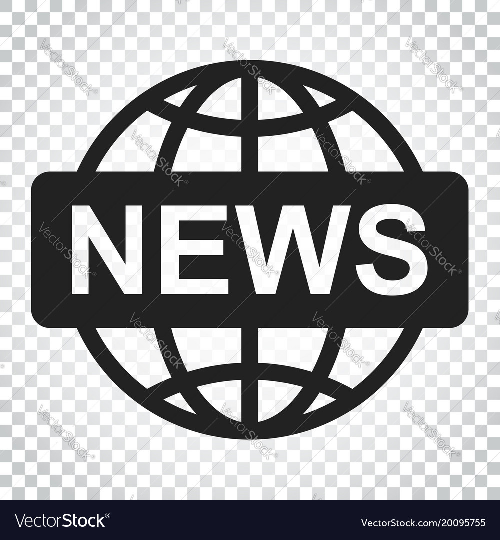 World news flat icon news symbol logo business Vector Image