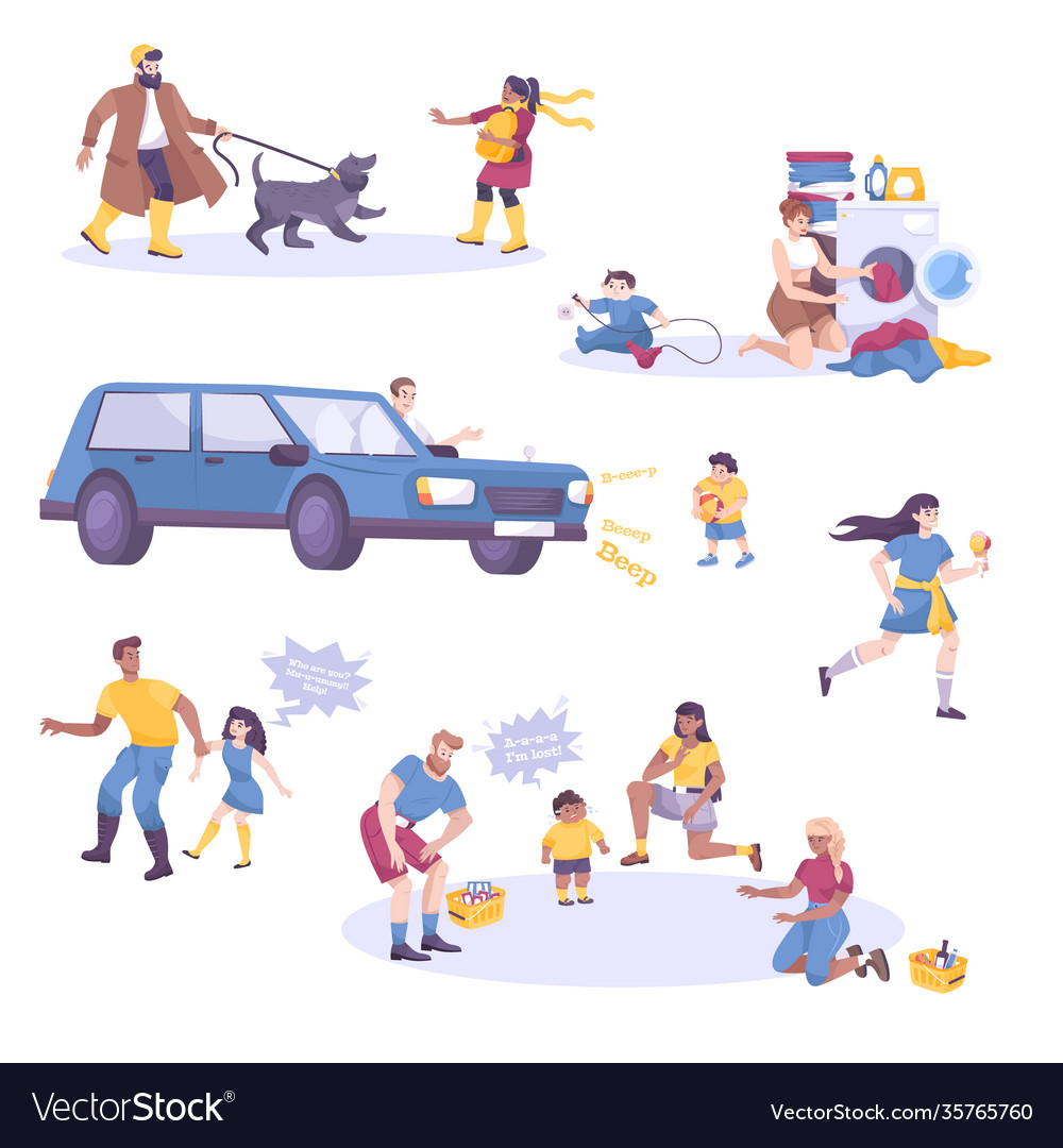 Child safety set Royalty Free Vector Image - VectorStock