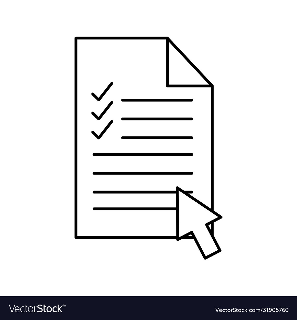 Document with check marks and cursor arrow