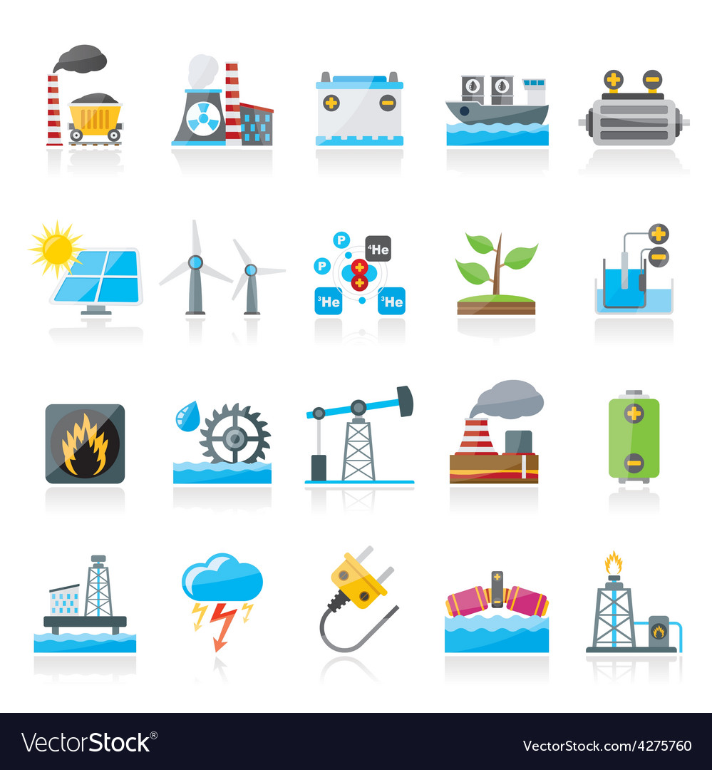 Energy Source Icons - Power & Utilities