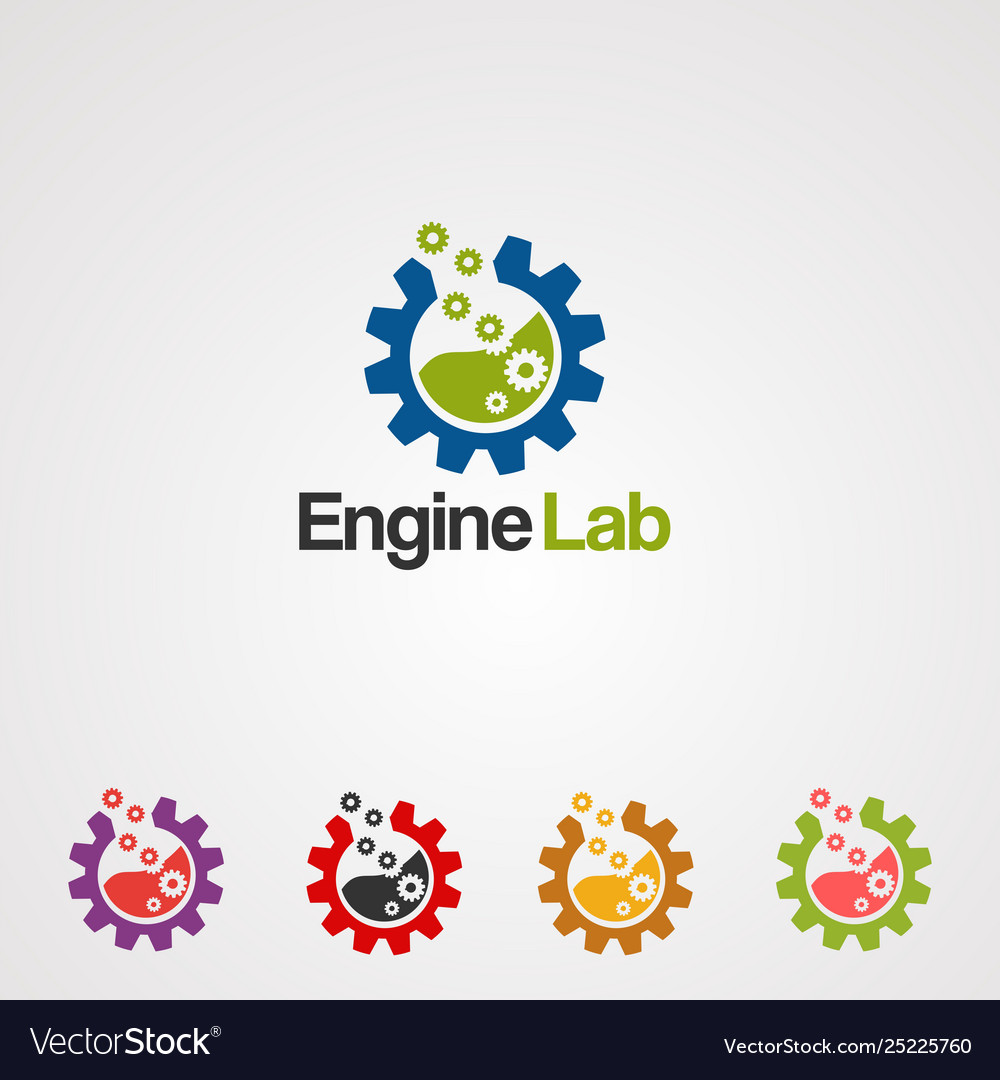 Engine lab logo icon element and template