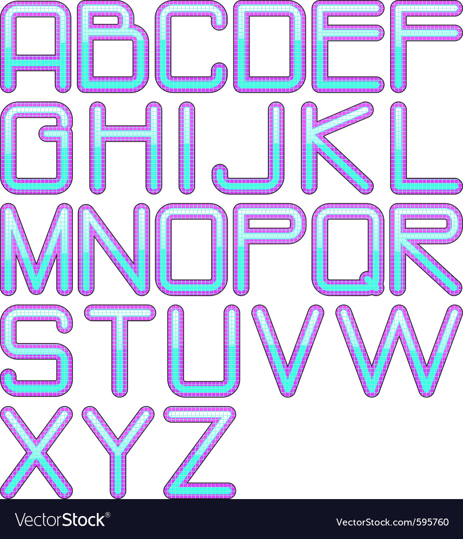 Eps10 glossy alphabet