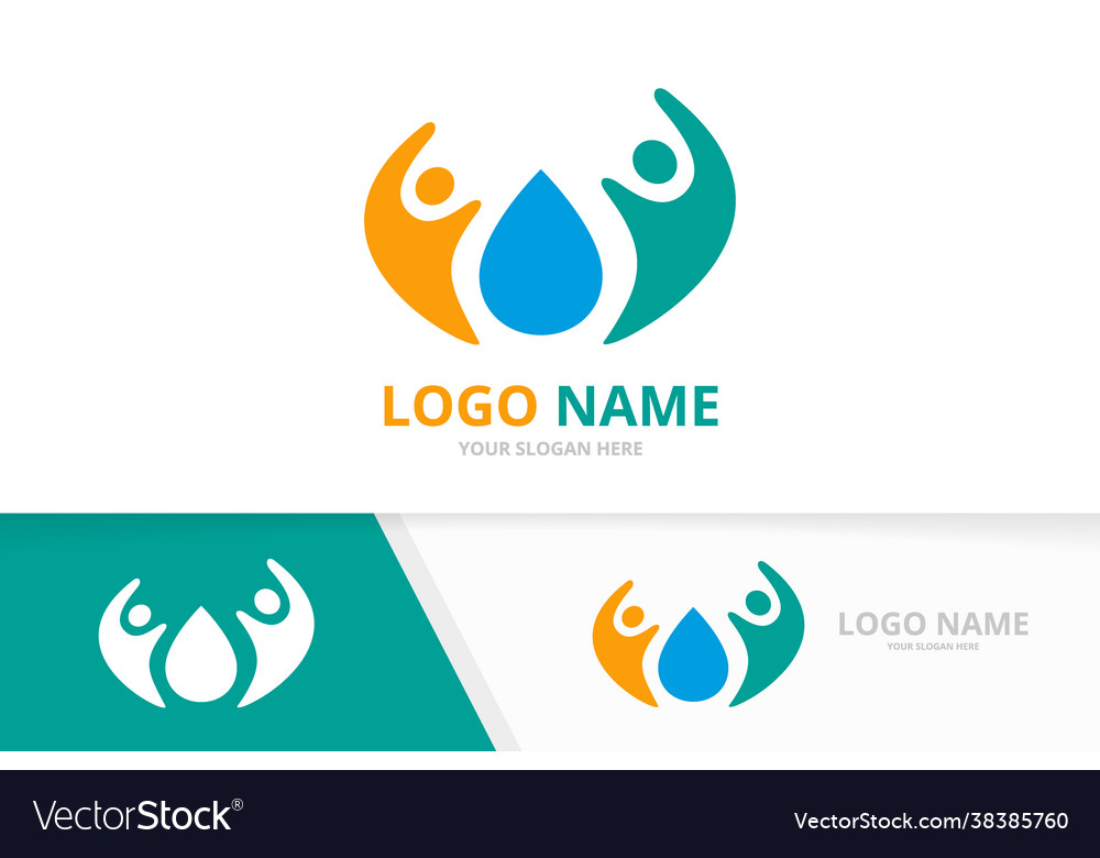 Family water logo combination unique team Vector Image