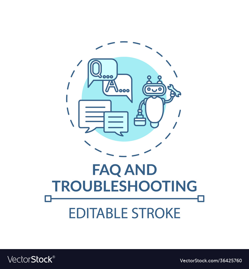 Faq and troubleshooting concept icon vector image Faq and troubleshooting concept icon