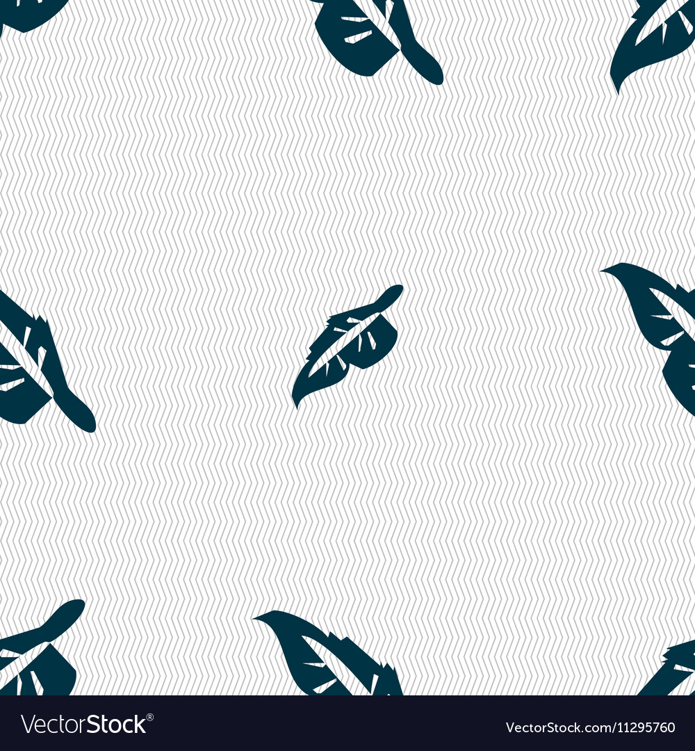 Feather icon sign seamless pattern with geometric