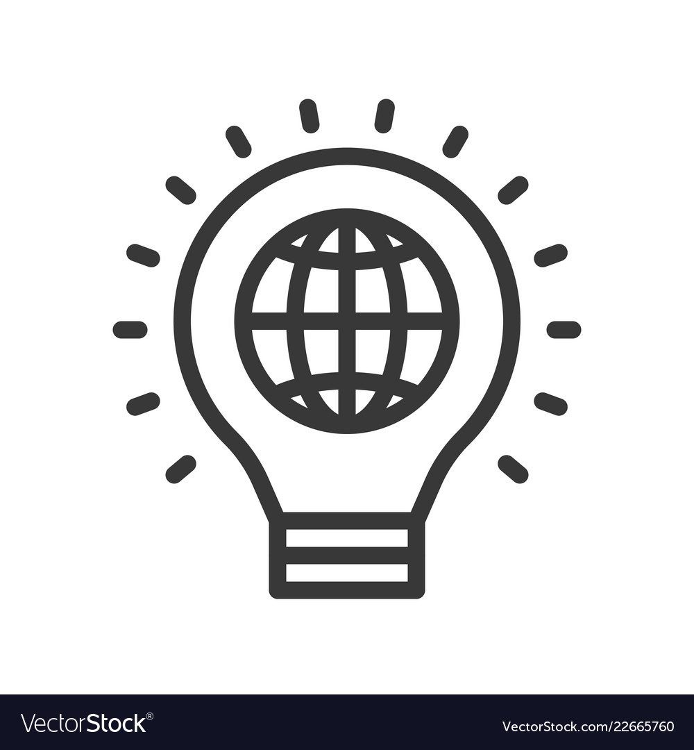 Globe in light bulb saving energy icon Royalty Free Vector