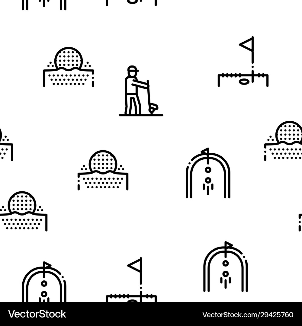 Golf game seamless pattern Royalty Free Vector Image