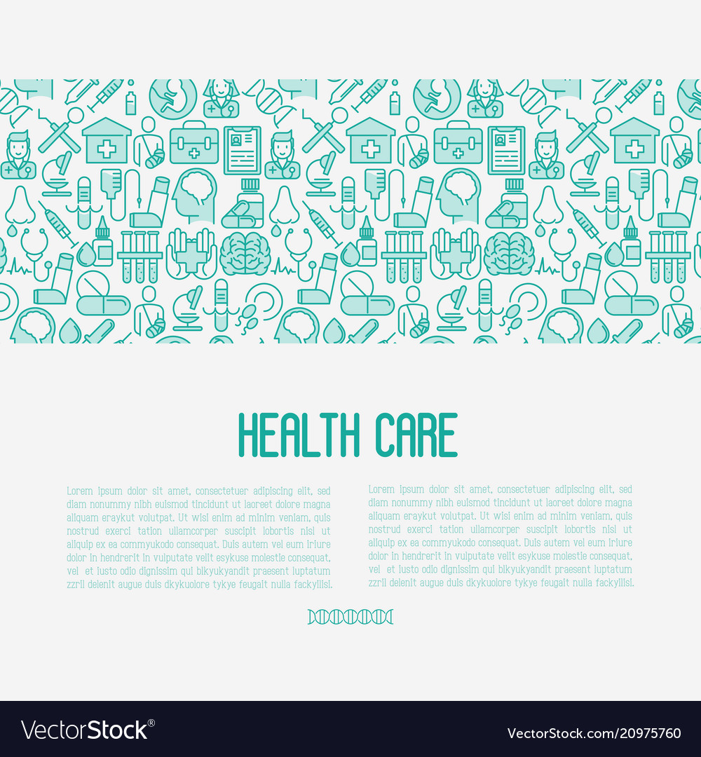 Health care concept with thin line icons