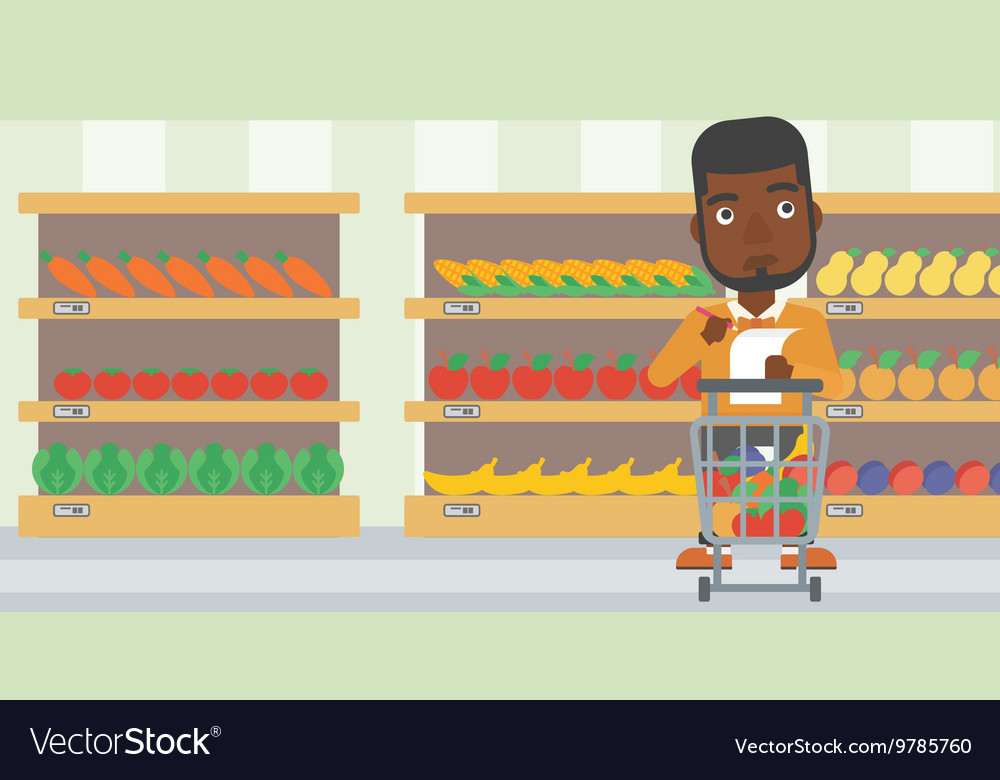 Man with shopping list