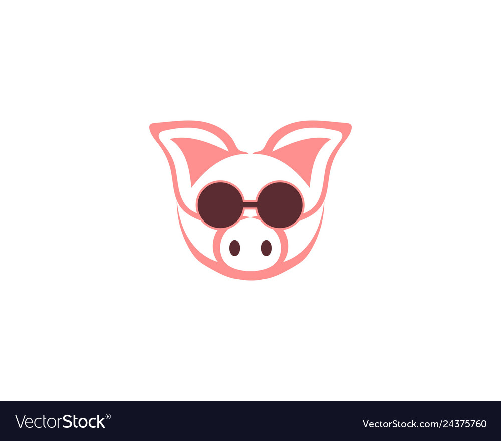 Pig head logo animal vector image Pig head logo animal