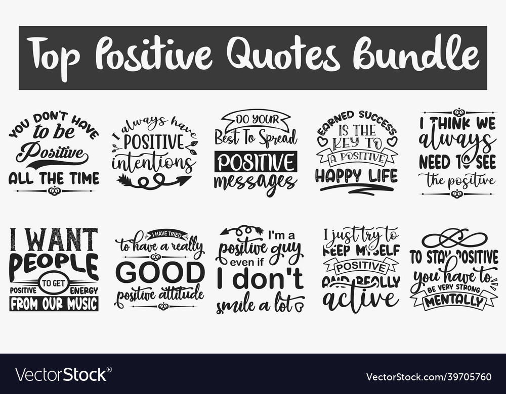 Positive quotes svg cut files designs bundle