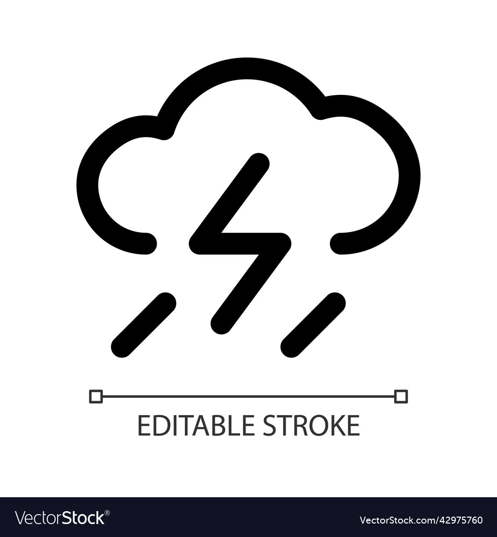 Rain and lightning white linear ui icon Vector Image Rain and lightning white linear ui icon