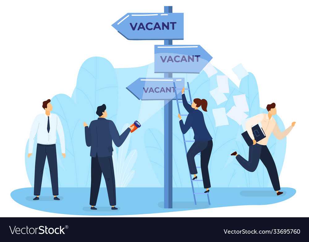 Recruiting job cartoon flat Royalty Free Vector Image Recruiting job cartoon flat Royalty Free Vector Image