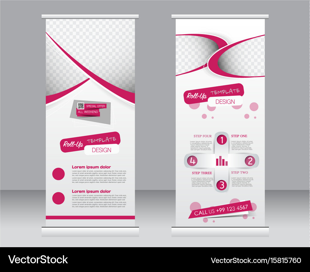 Roll Up Banner Stand Template Royalty Free Vector Image