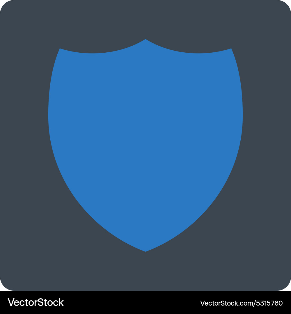 Shield flat smooth blue colors rounded button Vector Image