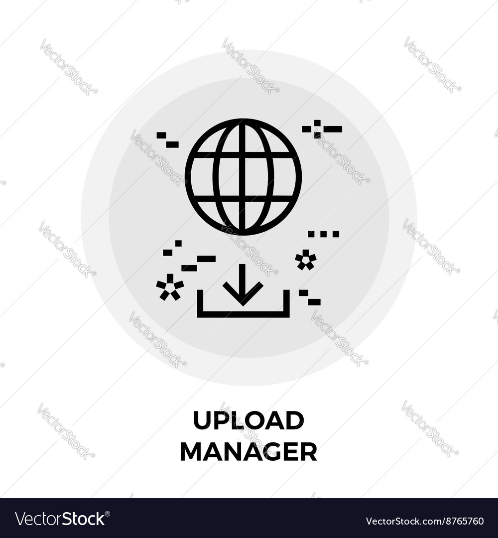 Upload manager line icon
