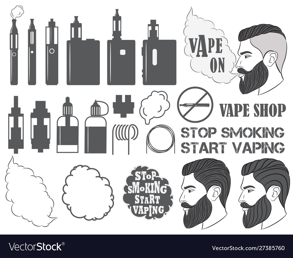 Vaping Icons & Elements Set