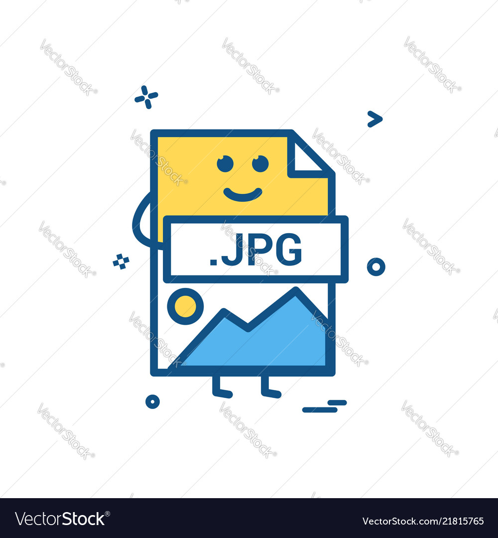 Computer jpg file format type icon design vector image Computer jpg file format type icon design