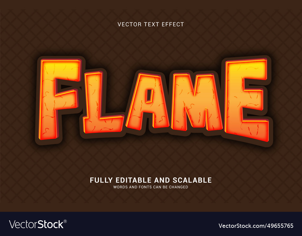 Editable text effect flame style