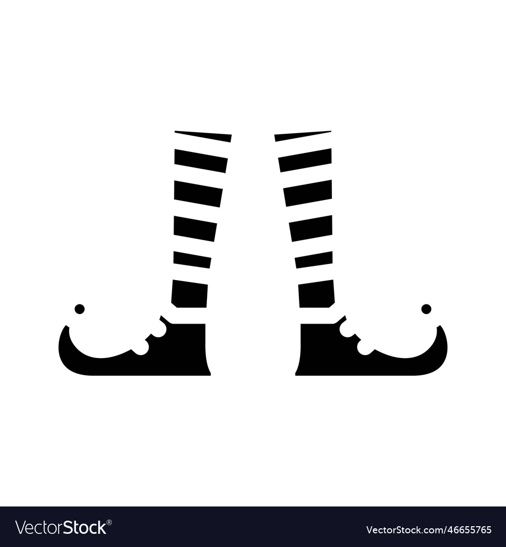 Feet elf cute glyph icon Royalty Free Vector Image