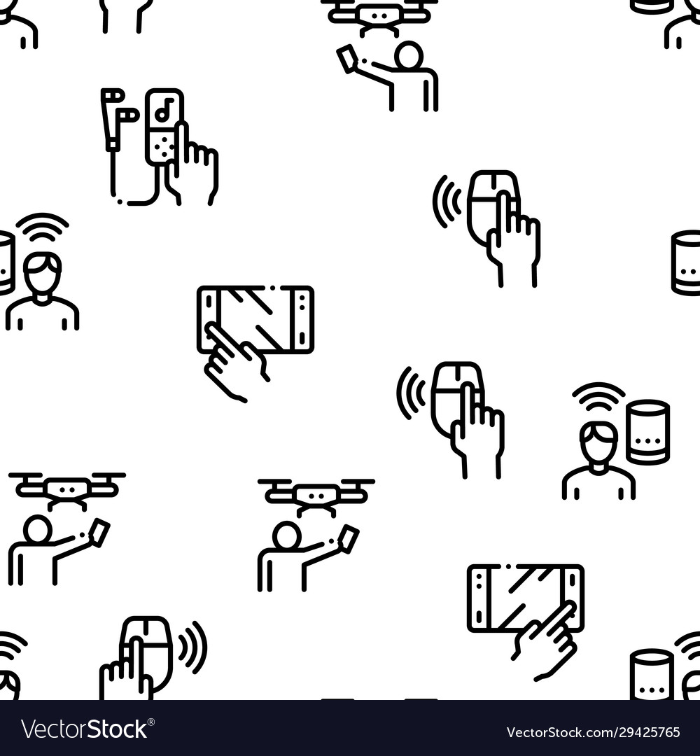 Gadget and device seamless pattern vector image Gadget and device seamless pattern