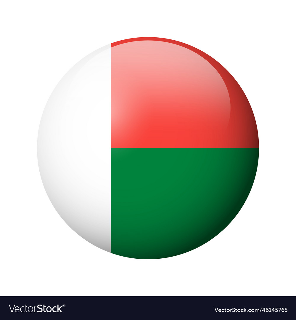 Glossy circle badge flag of madagascar