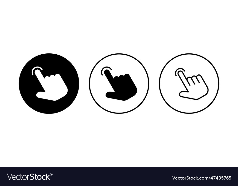 Hand click icon set pointer icon cursor icon Vector Image