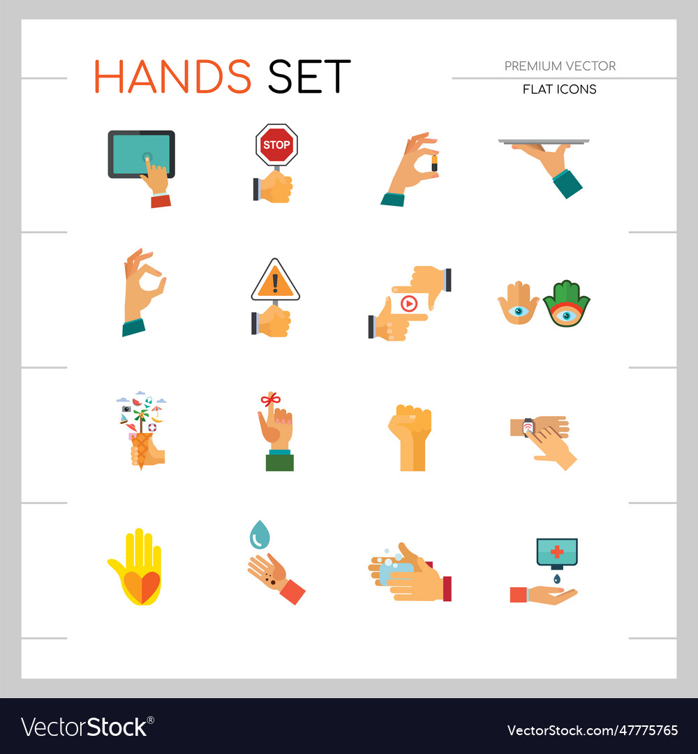 Hands icons set