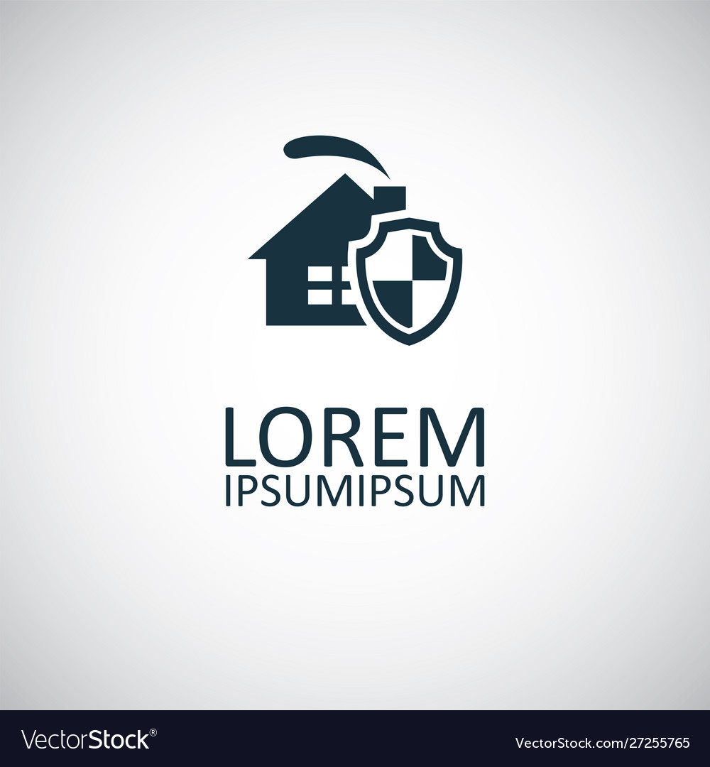 Home security shield icon for web and ui on white