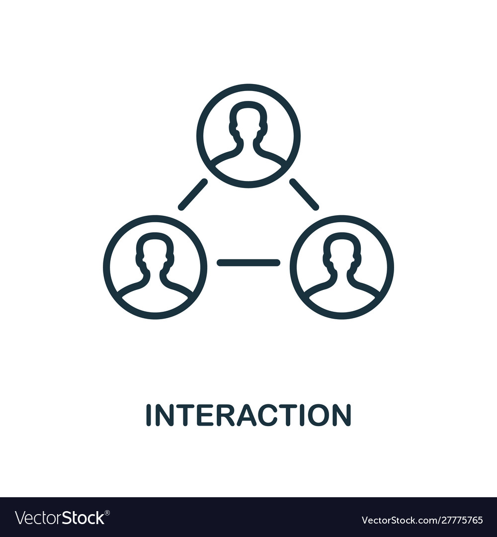 Interaction icon skizzieren Stil dünne Linie kreativ Vector Image Interaction icon skizzieren Stil dünne Linie kreativ