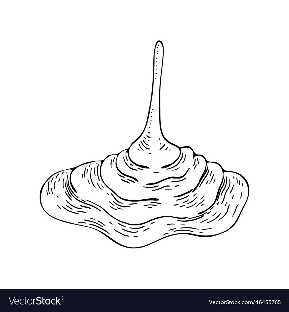 Liquid Chocolate Sketch Flowing Sweet Dessert Vector Image