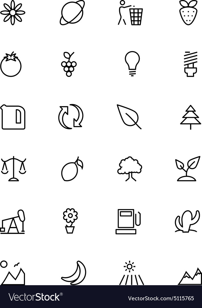 Nature and ecology line icons 2