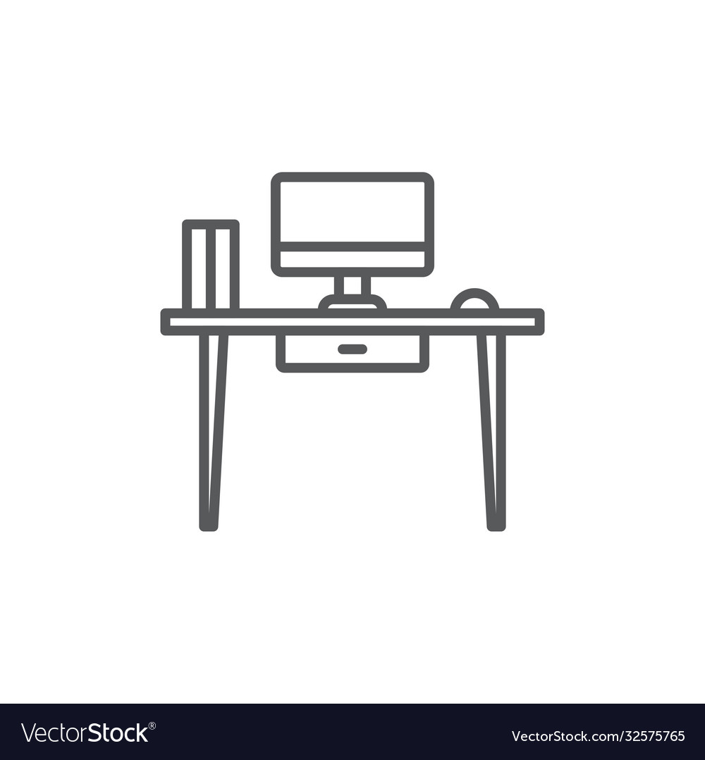 Office workspace desk icon symbol Royalty Free Vector Image