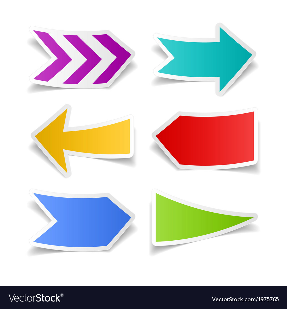 Paper arrows set Royalty Free Vector Image - VectorStock