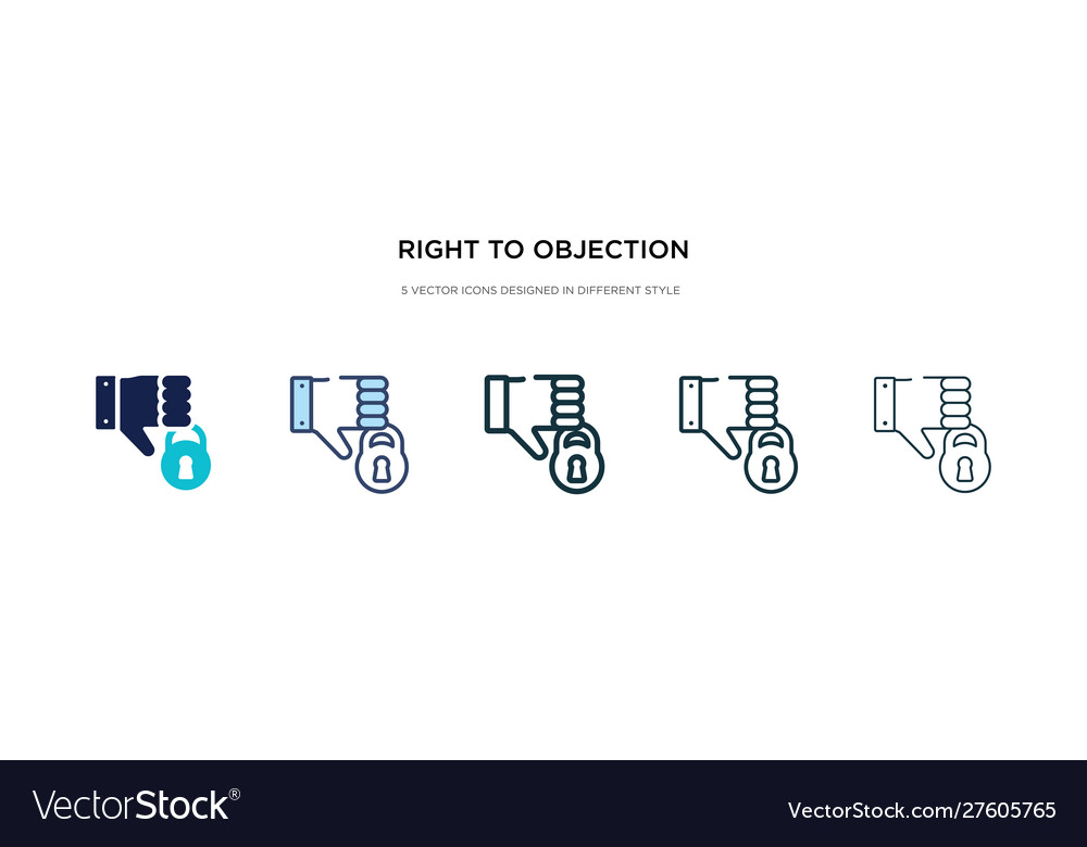 Right to objection icon in different style two