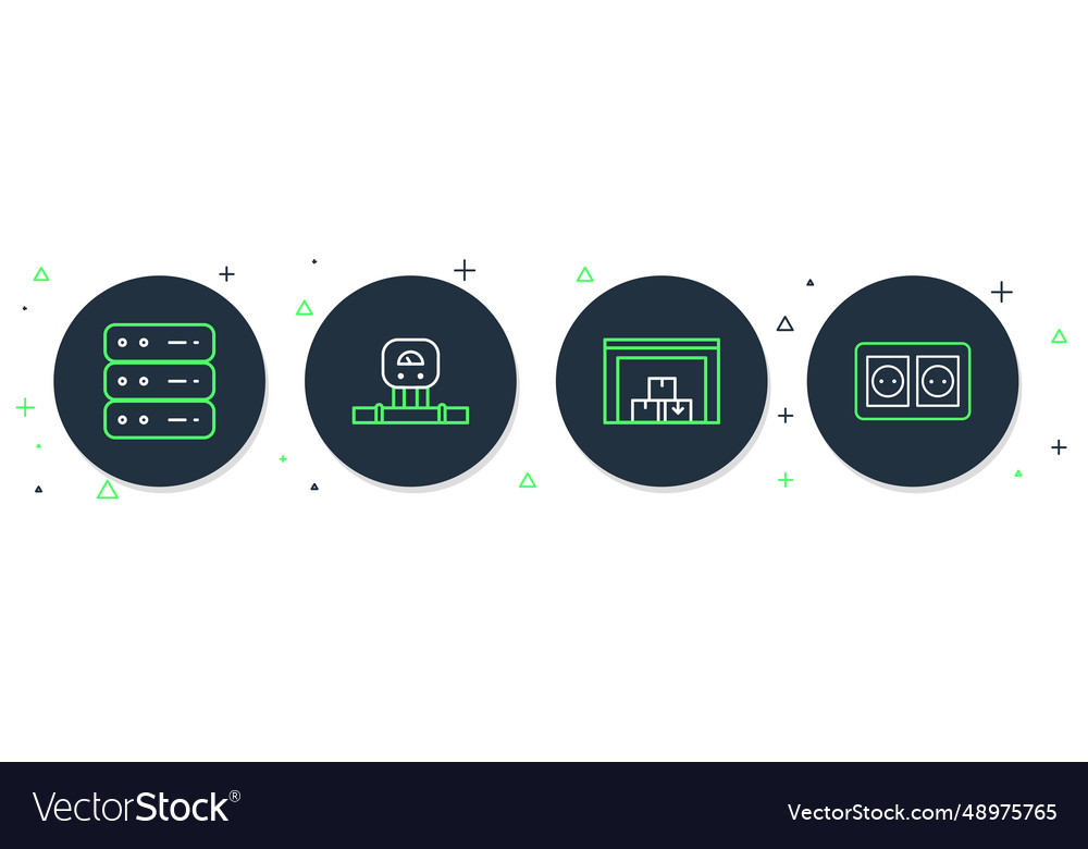 Zeile Smart-Sensor-Lager-Server Daten Web vector image Zeile Smart-Sensor-Lager-Server Daten Web