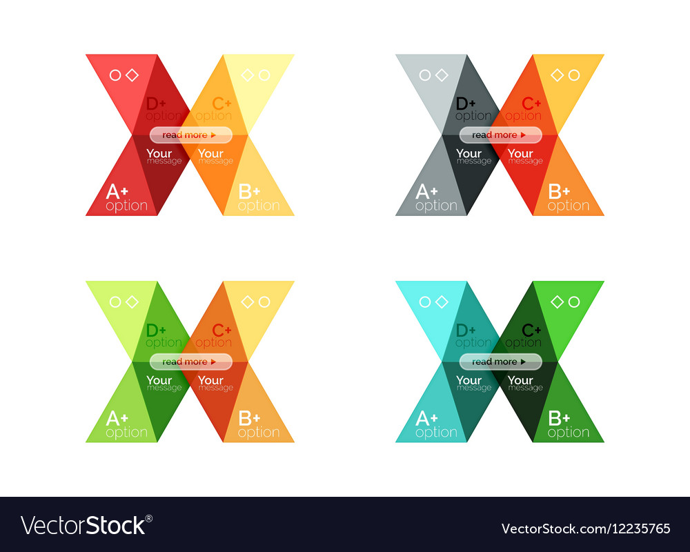 Set of color abstract arrow option infographic