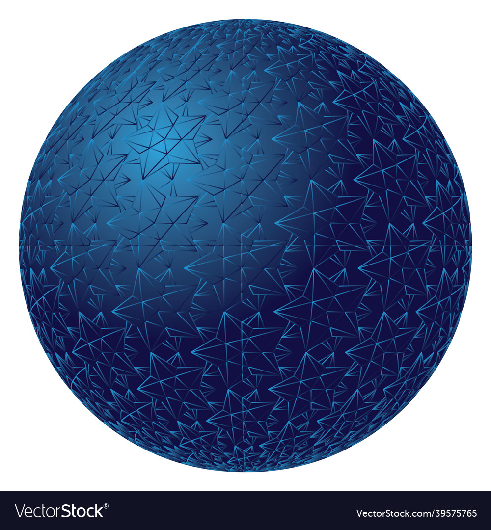 Sphere with gradient polygons pattern along