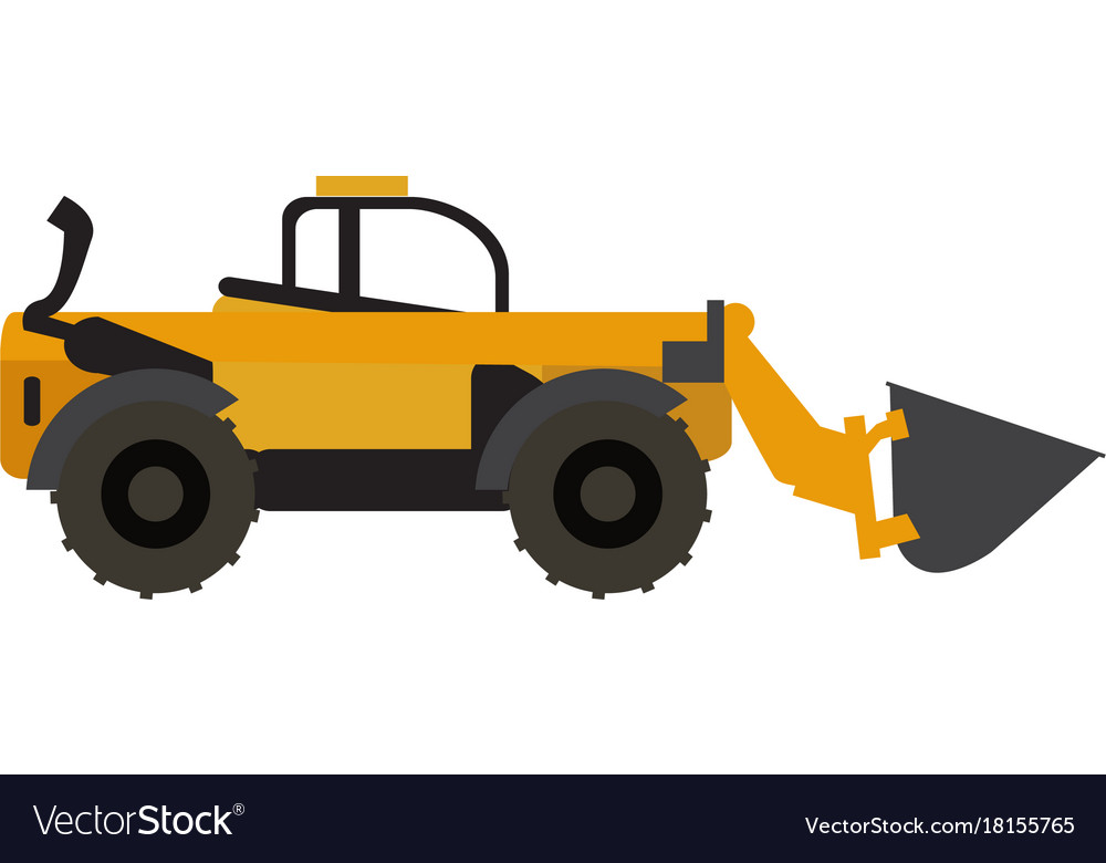 Wheel loader vehicle icon Royalty Free Vector Image