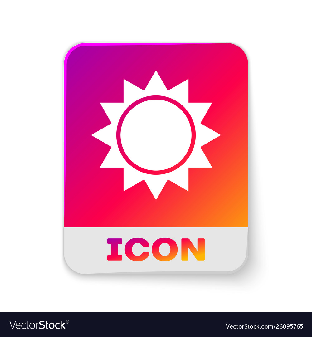 White sun icon isolated on background