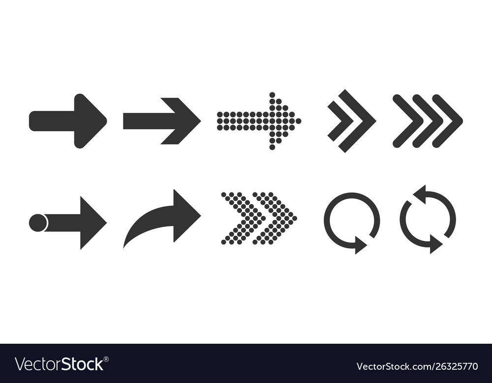 Arrow icon set flat design