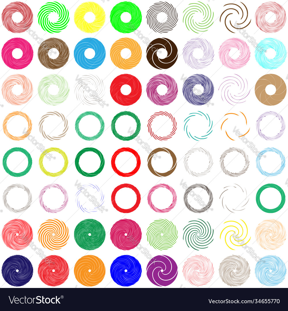 Circular spiral swirl twirl design element Vector Image