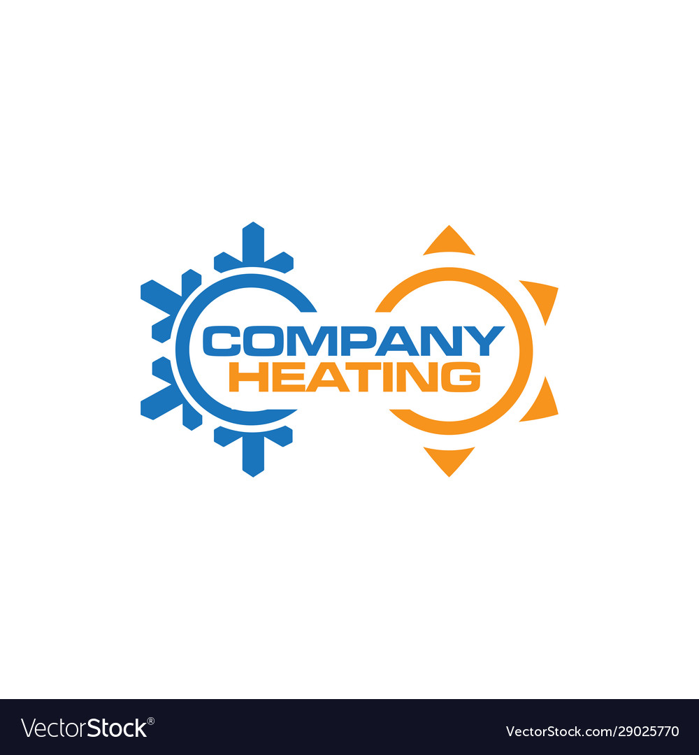 Company heating and cooling services logo Vector Image