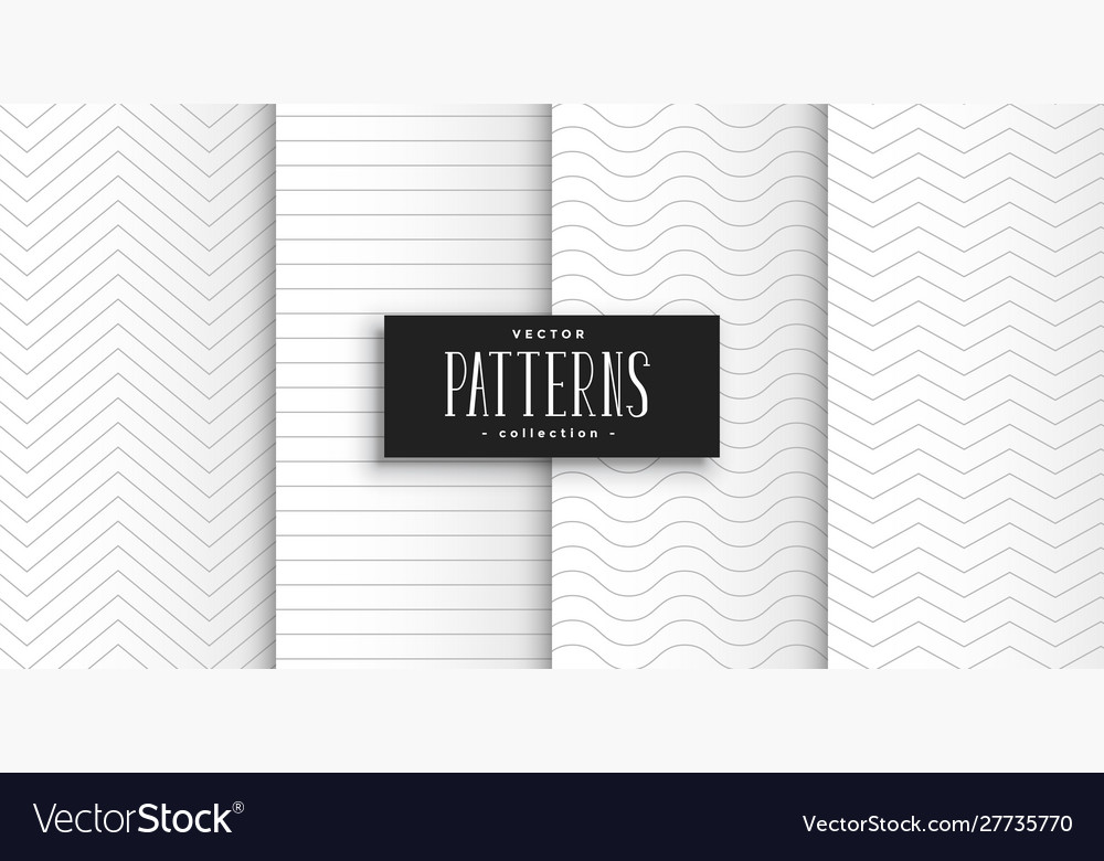 Elegant clean white minimal geometric patterns set